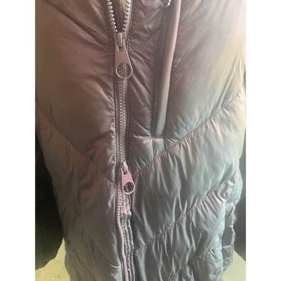 Ava & Viv Women’s Plus Size Winter Puffer Long 2-Way Zip Front Burgundy Coat 2X - Picture 13 of 16